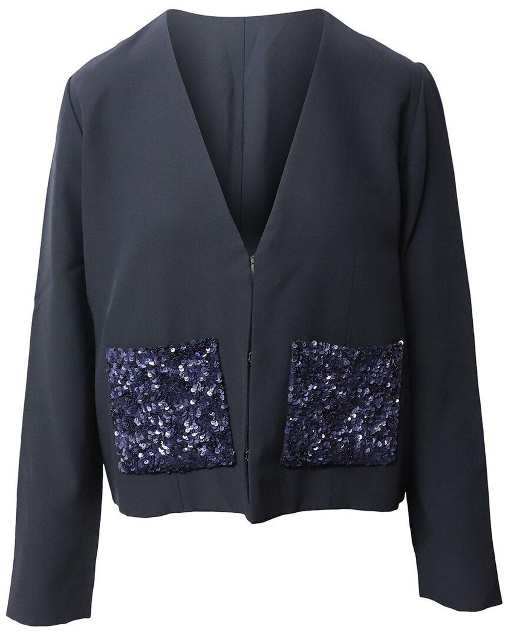 Chloé Blue Sequined Pocket Detail Blazer, Size Fr, (Authentic Pre-Loved)