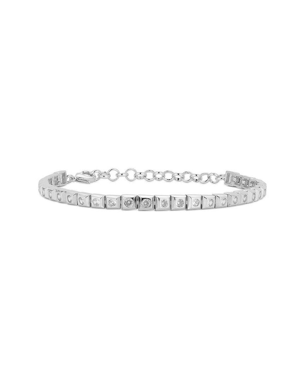 Glaze Jewelry White Silver Plated Cz Bracelet