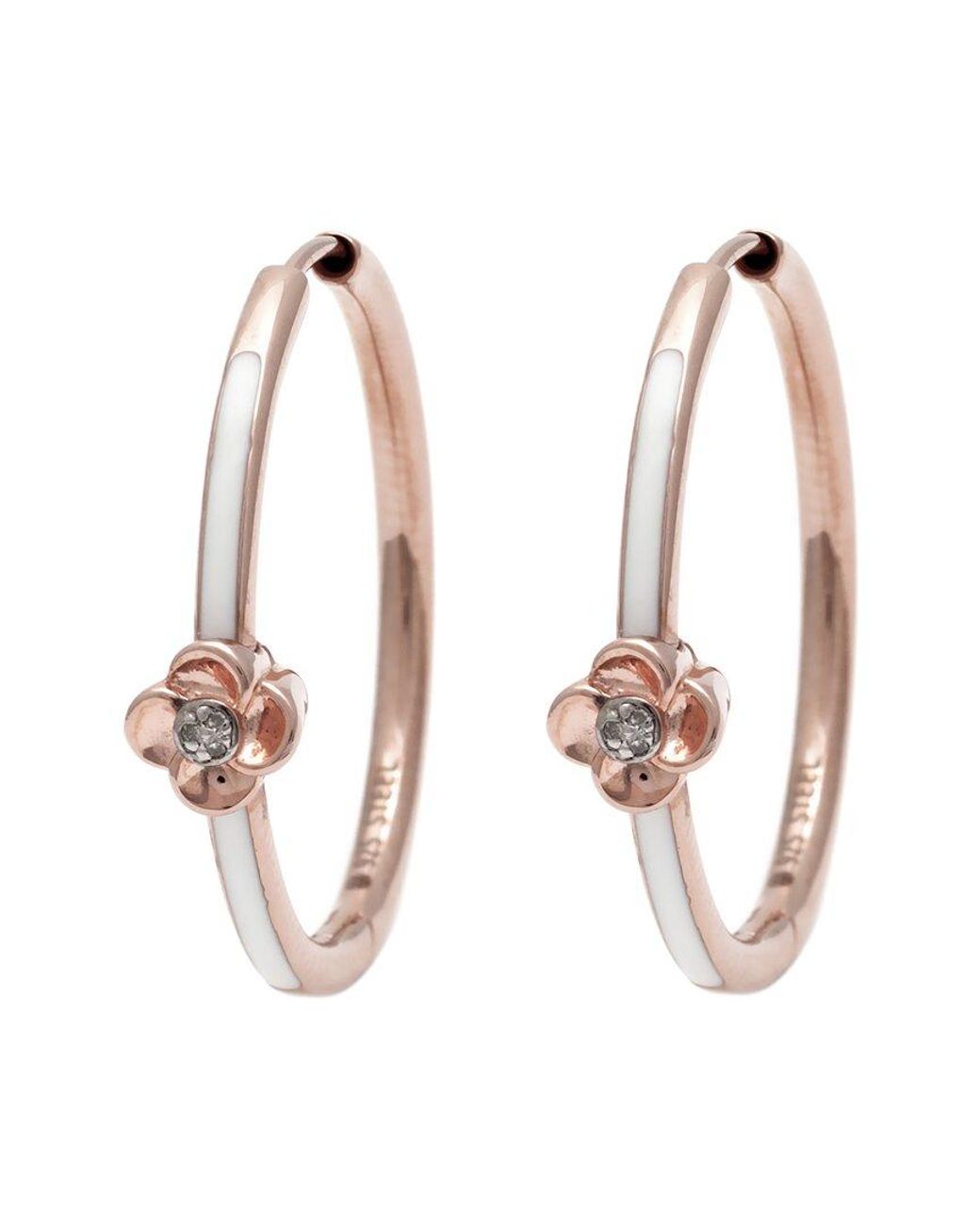Diamond Select Cuts Metallic Steel 0.02 Ct. Tw. Diamond Flower Earrings