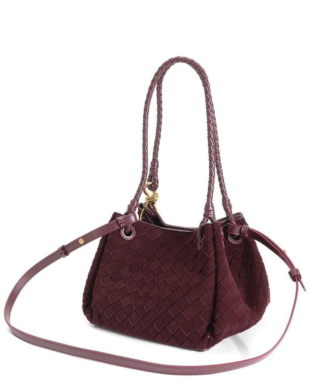 Tiffany & Fred Paris Purple Woven Leather Shoulder Bag