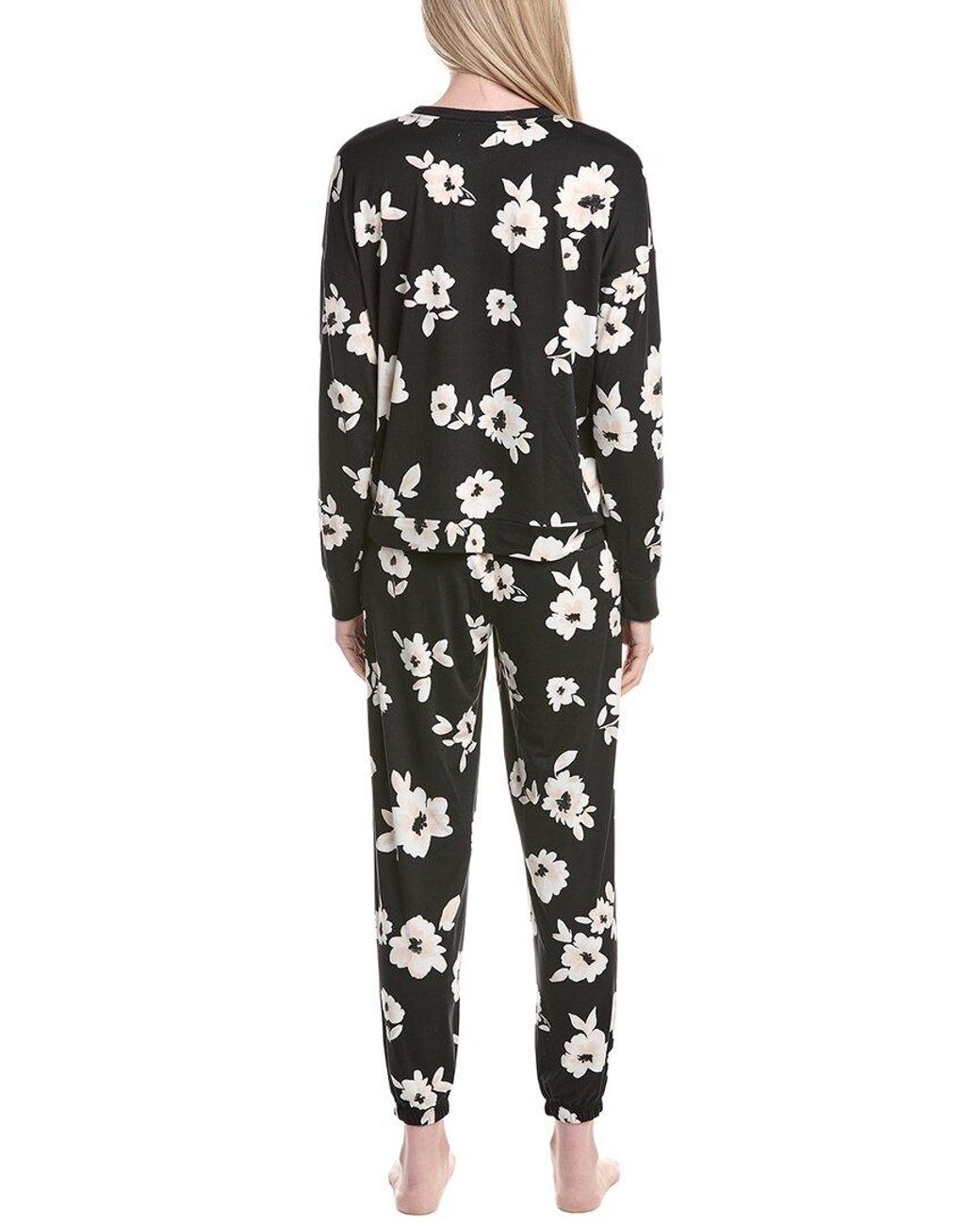 DKNY Black 2pc Top & Jogger Lounge Set