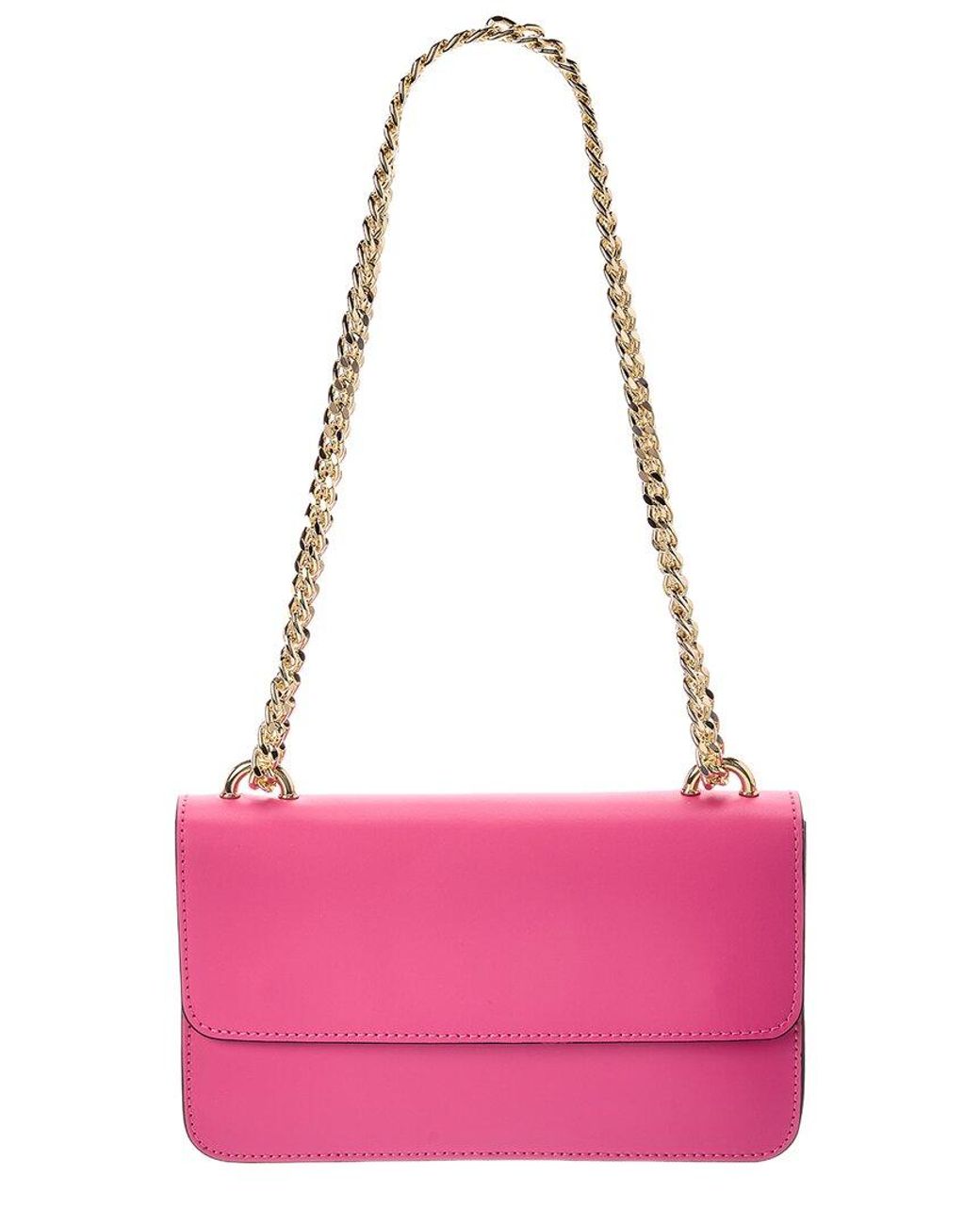Italian Leather Pink Tess Leather Crossbody Bag