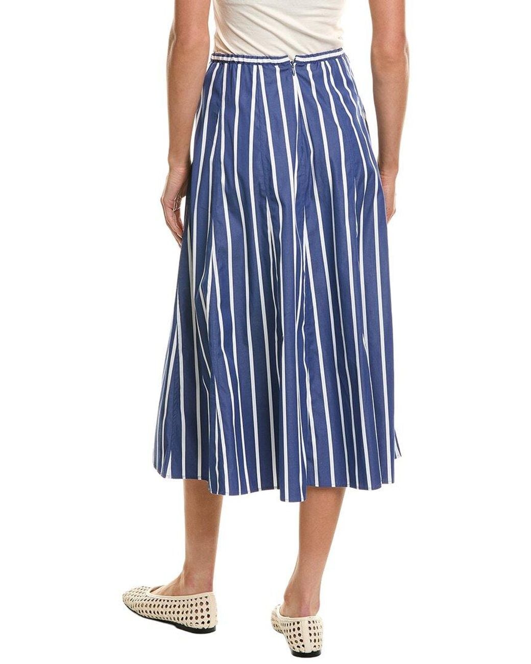 Madewell Blue Charli A-Line Midi Skirt
