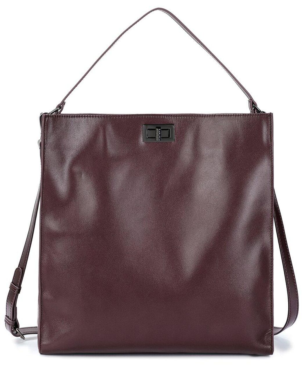Tiffany & Fred Paris Purple Shiny Leather Tote
