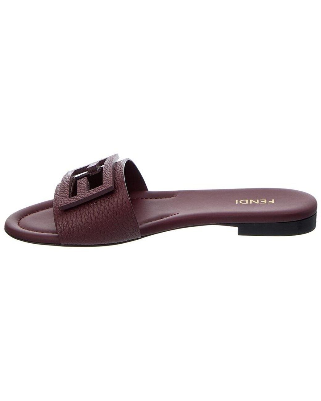 Fendi Red Tube Leather Sandal