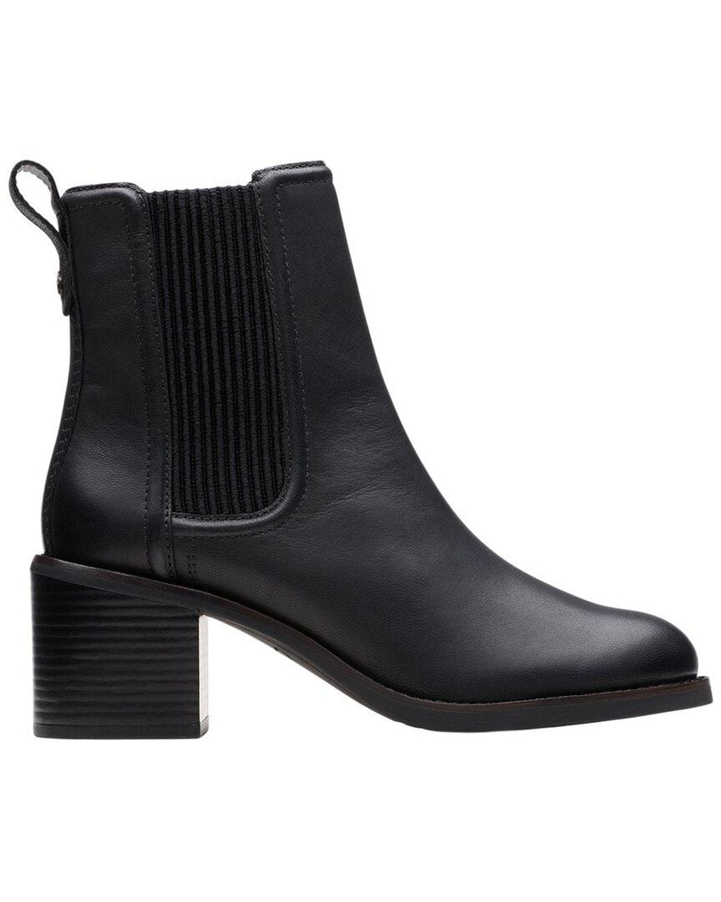 Clarks Black Chamberly Top Leather Boot