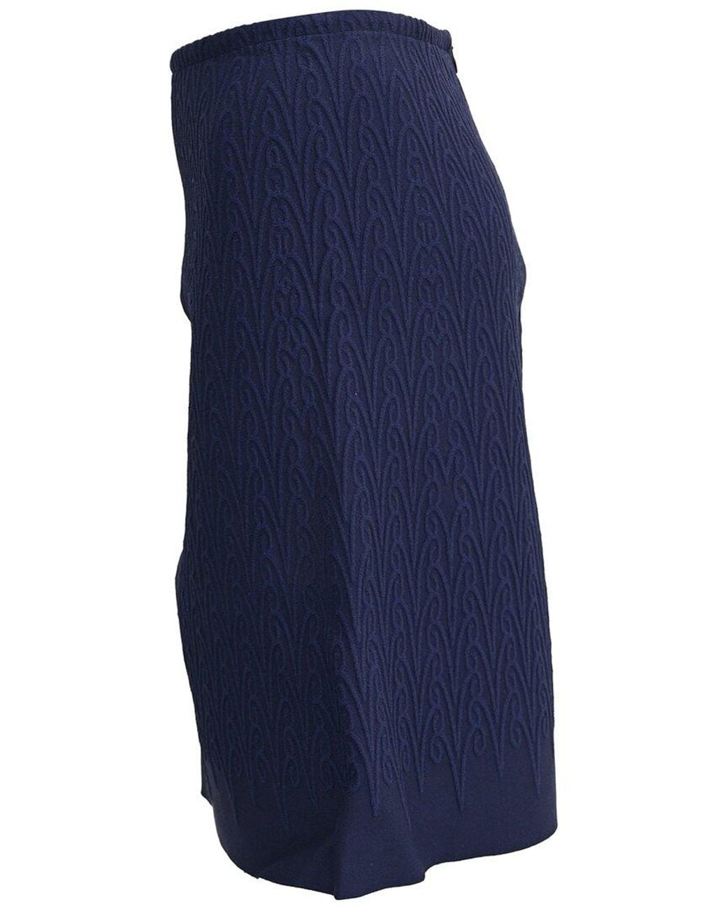 Alaïa Blue Alaïa Textured Knee-length Skirt, Size Fr 38 (authentic Pre-loved)