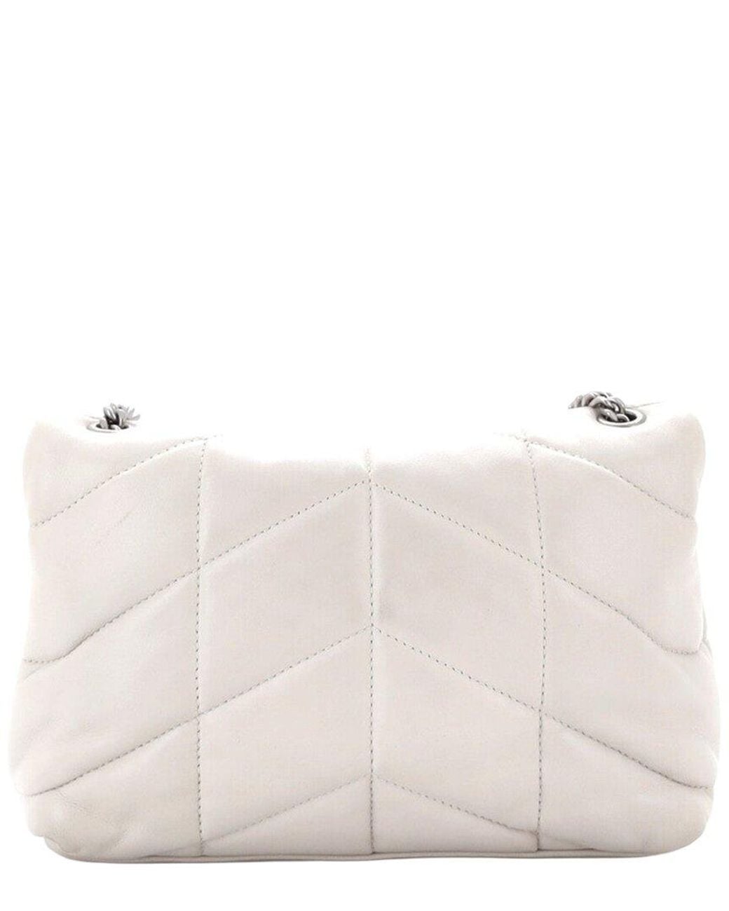 Saint Laurent Natural Quilted Leather Loulou Puffer Shoulder Bag Mini (Authentic Pre-Loved)