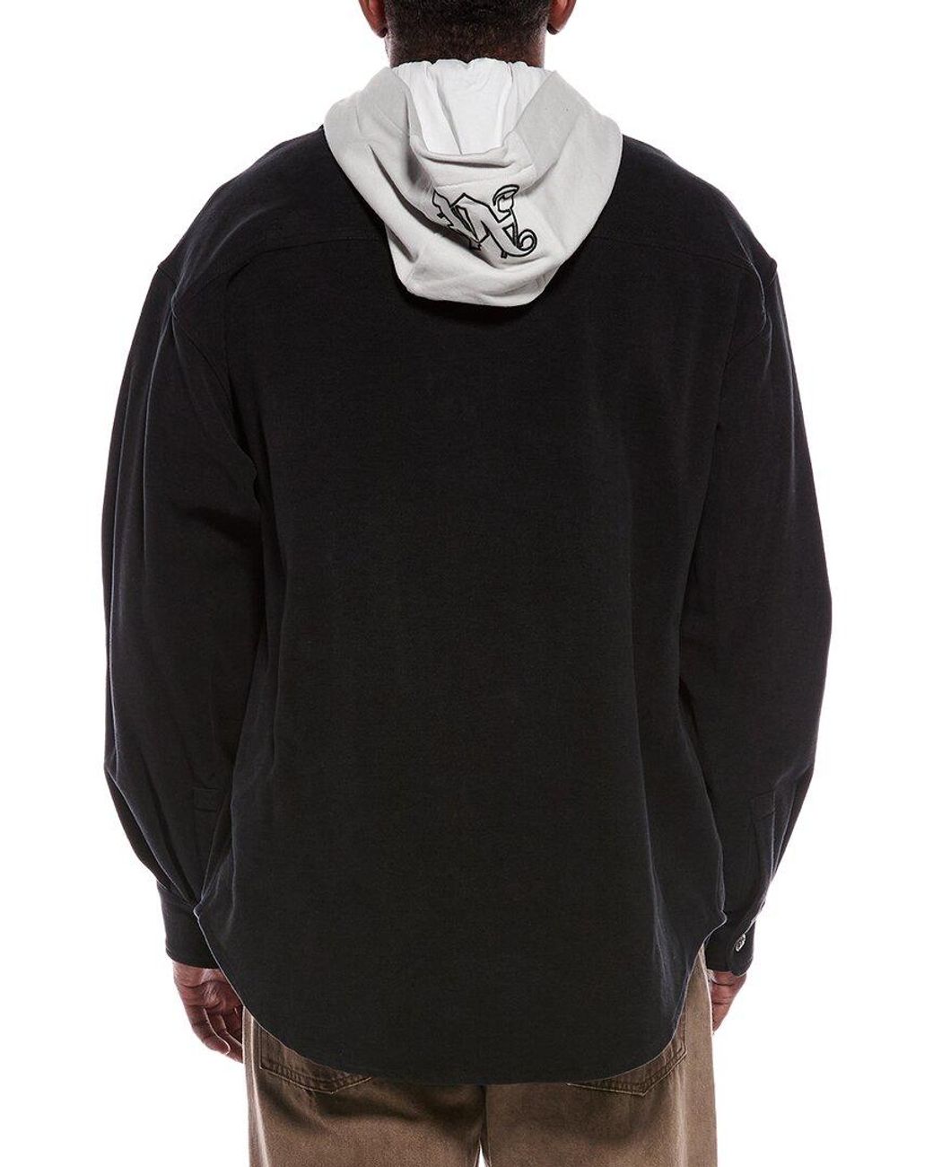 Palm Angels Black Hooded Knit Jacket for men
