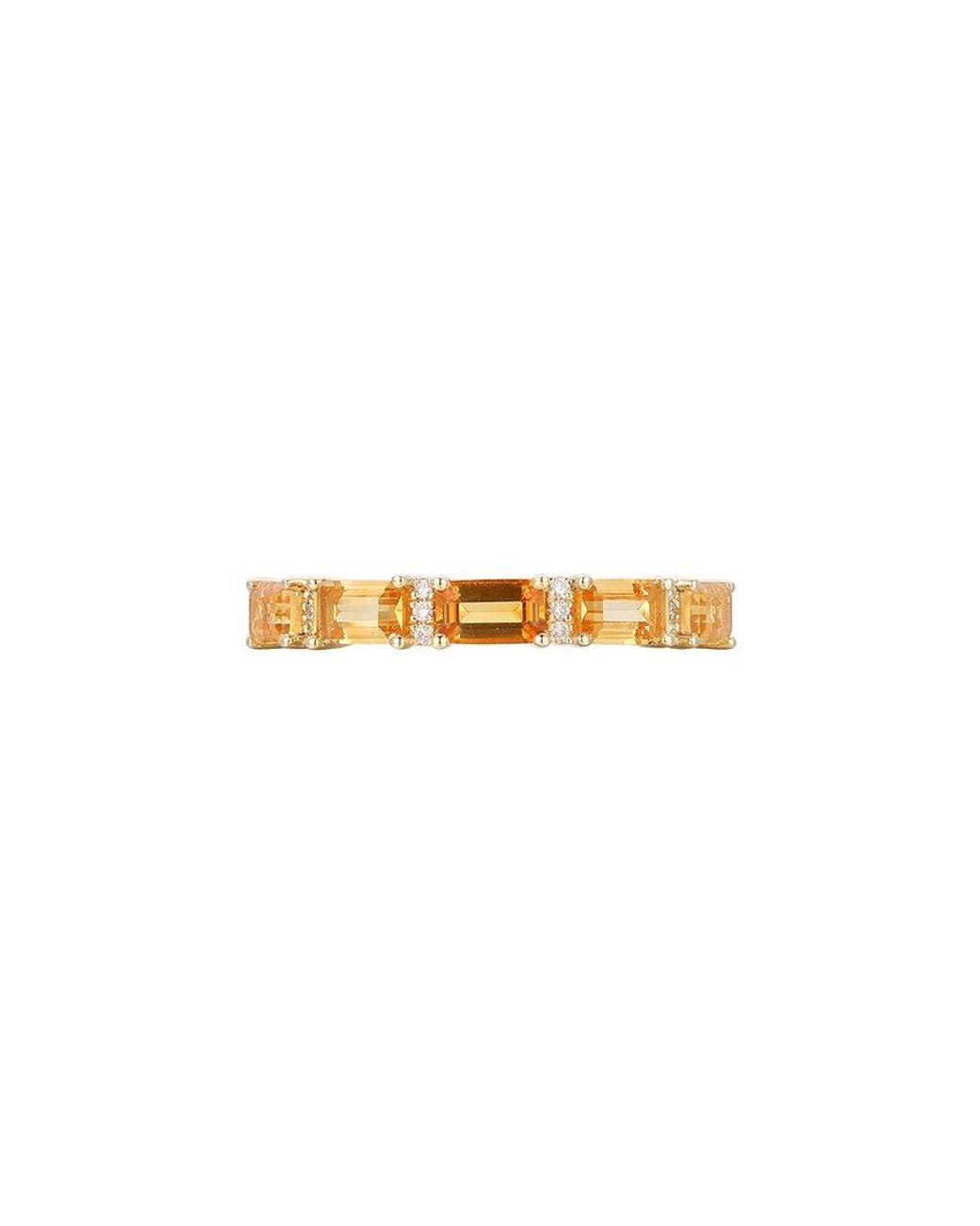 Gregg Ruth White 14K 1.18 Ct. Tw. Diamond & Citrine Ring