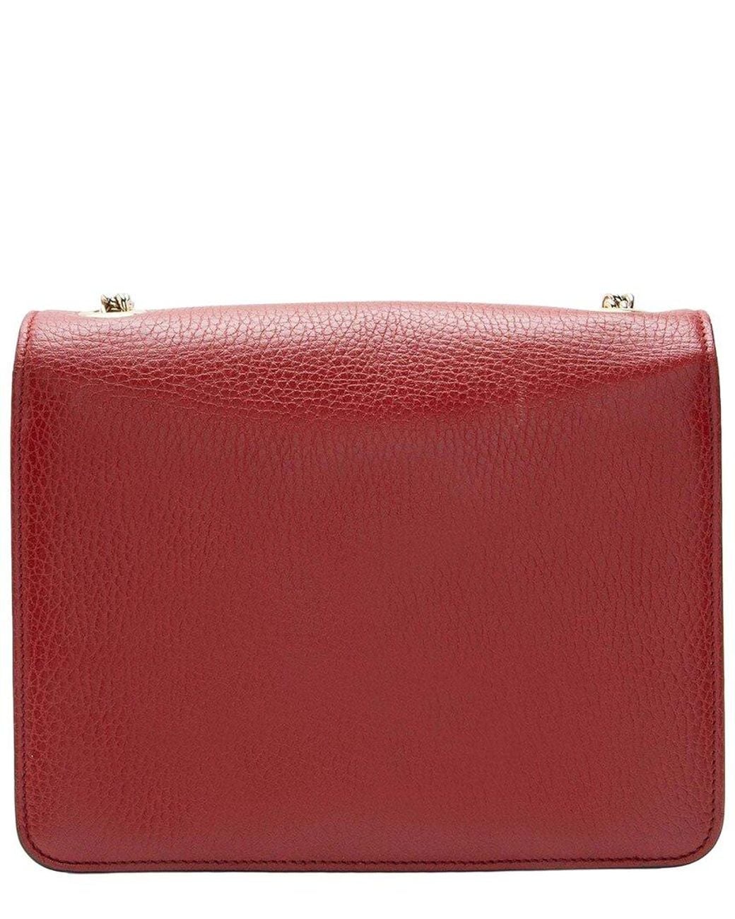 Gucci Red Grained Calfskin Interlocking G Small Shoulder Bag (authentic Pre-loved)