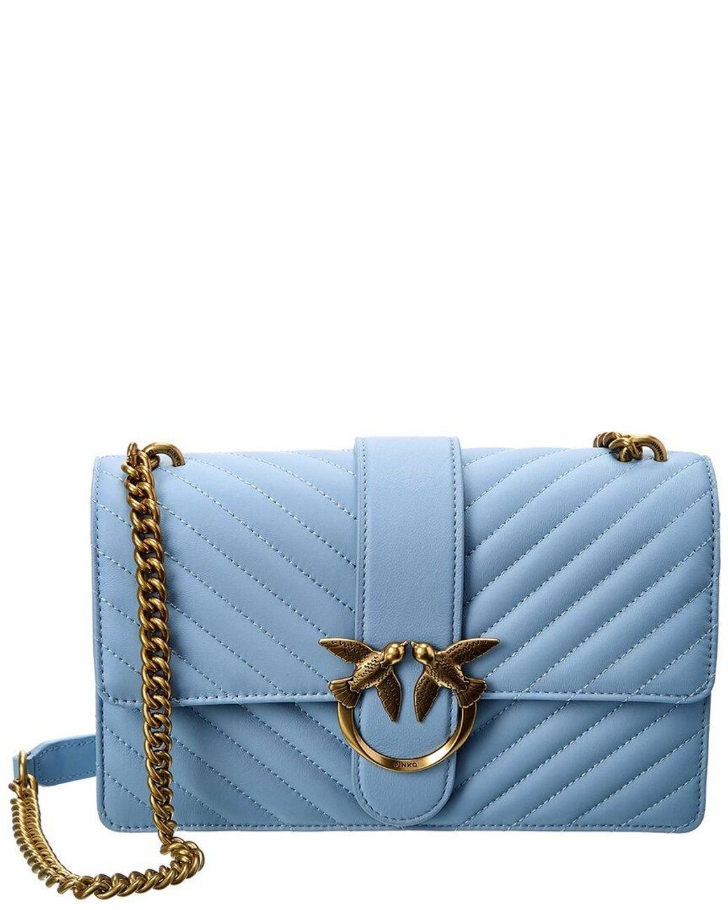 Pinko Love Classic Icon V Leather Shoulder Bag in Blue Lyst