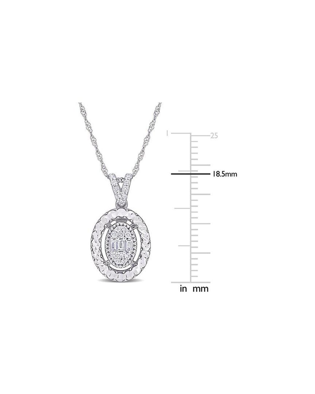 Rina Limor White 14k 0.24 Ct. Tw. Diamond Halo Drop Pendant