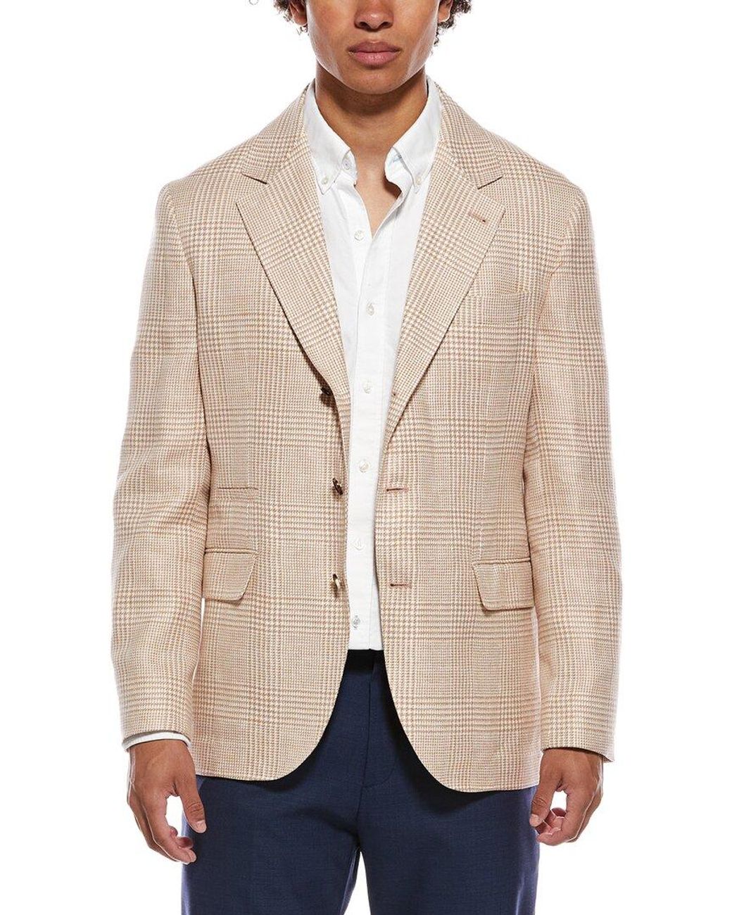 Brunello Cucinelli Natural Linen & Wool-Blend Blazer for men