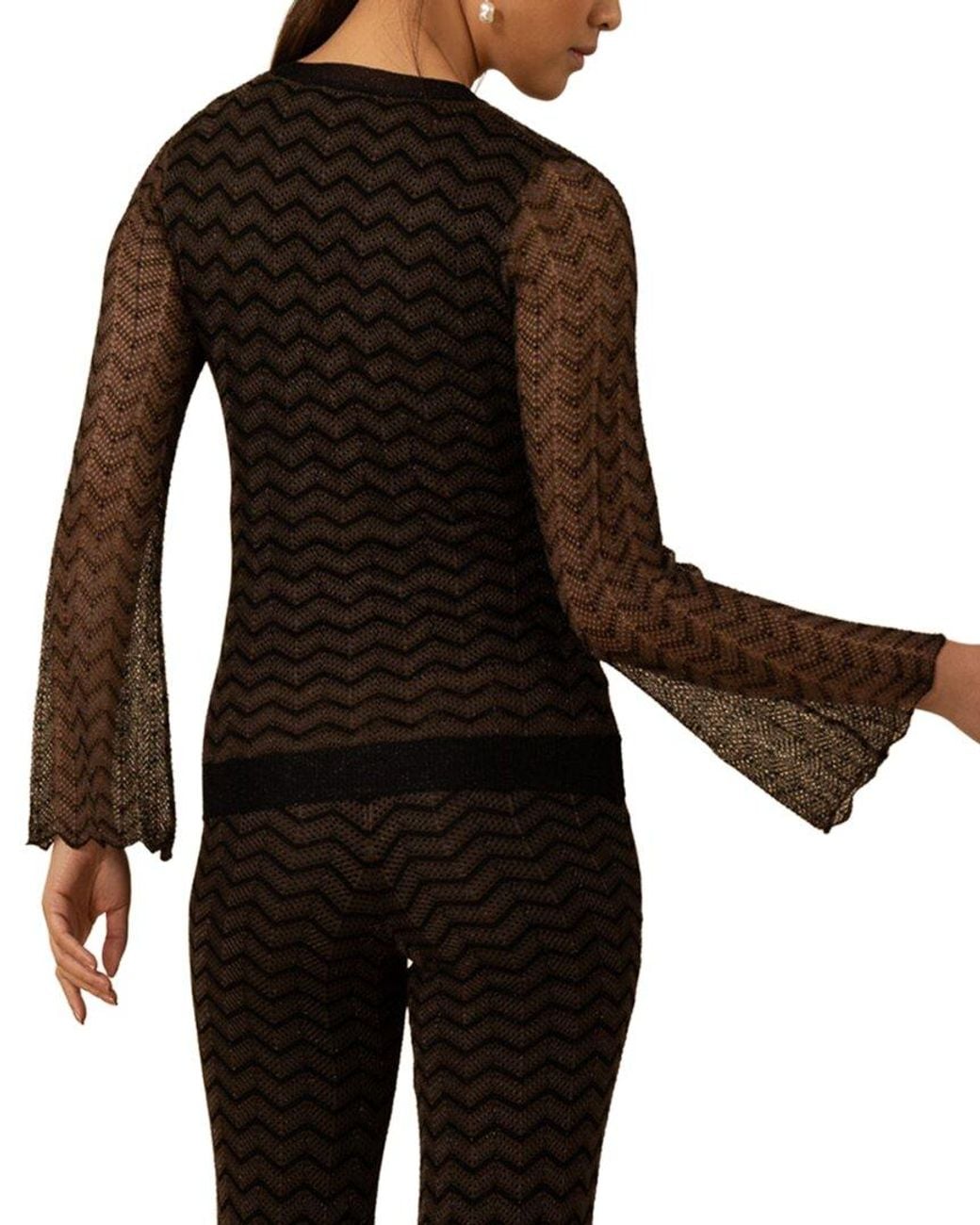 Hale Bob Black V-Neck Top