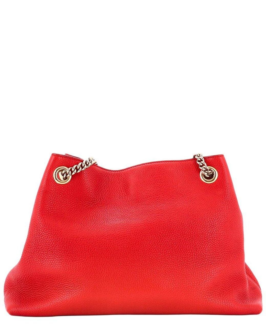 Gucci Red Sheep Leather Soho Chain Strap Shoulder Bag Medium (Authentic Pre- Loved)