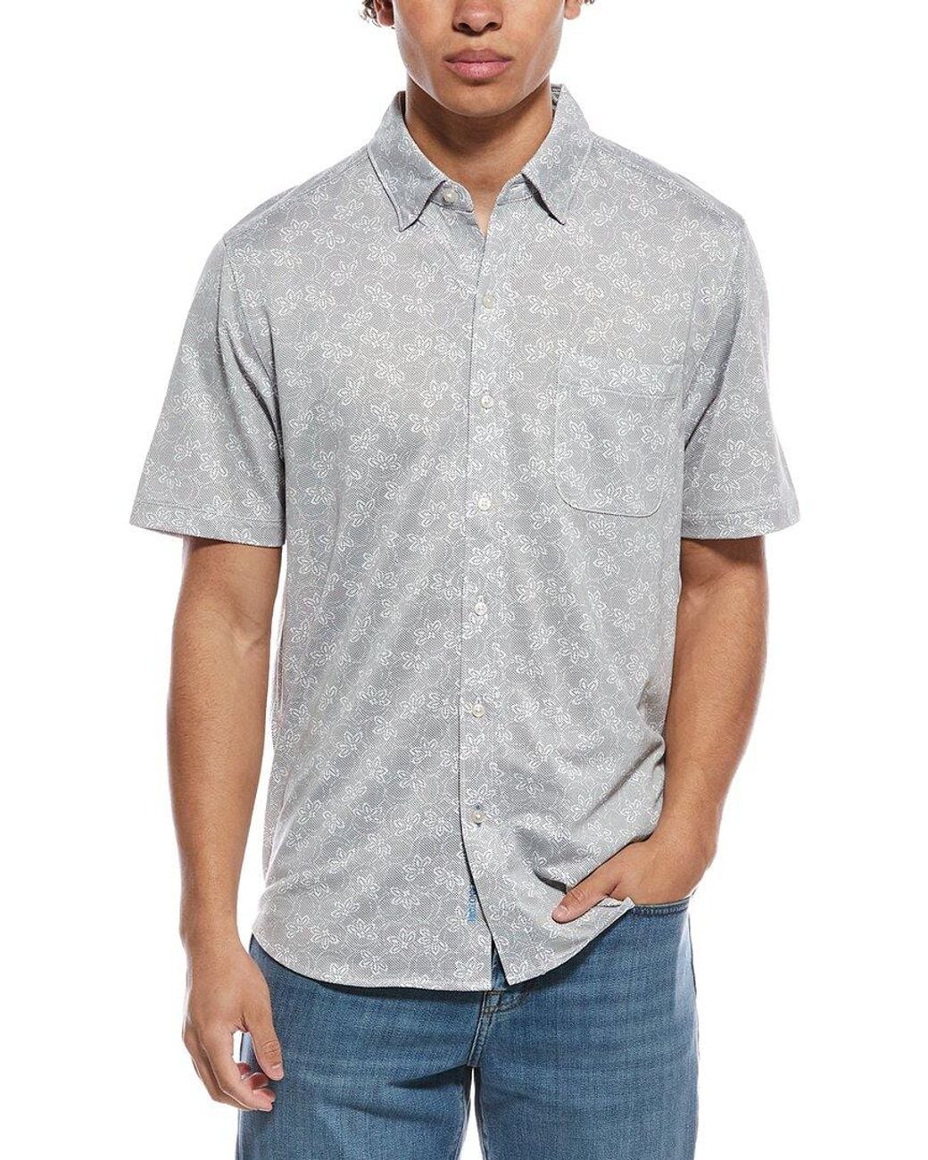 Tommy Bahama Gray San Lucio Lotus Shirt for men