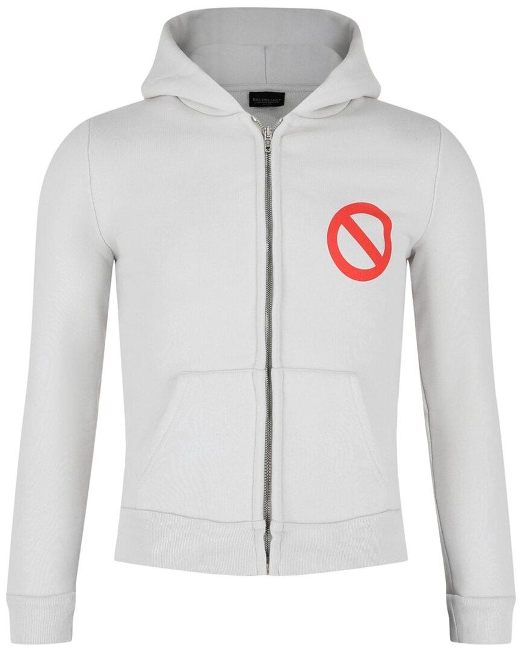 Balenciaga Gray Bfrnd Zip-Up Limited Edition Hoodie for men
