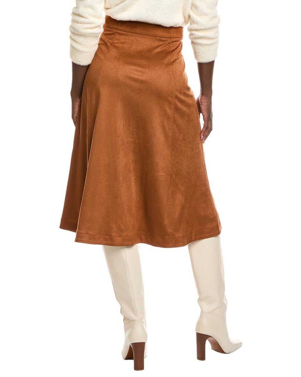 Nanette Lepore Brown Midi Skirt