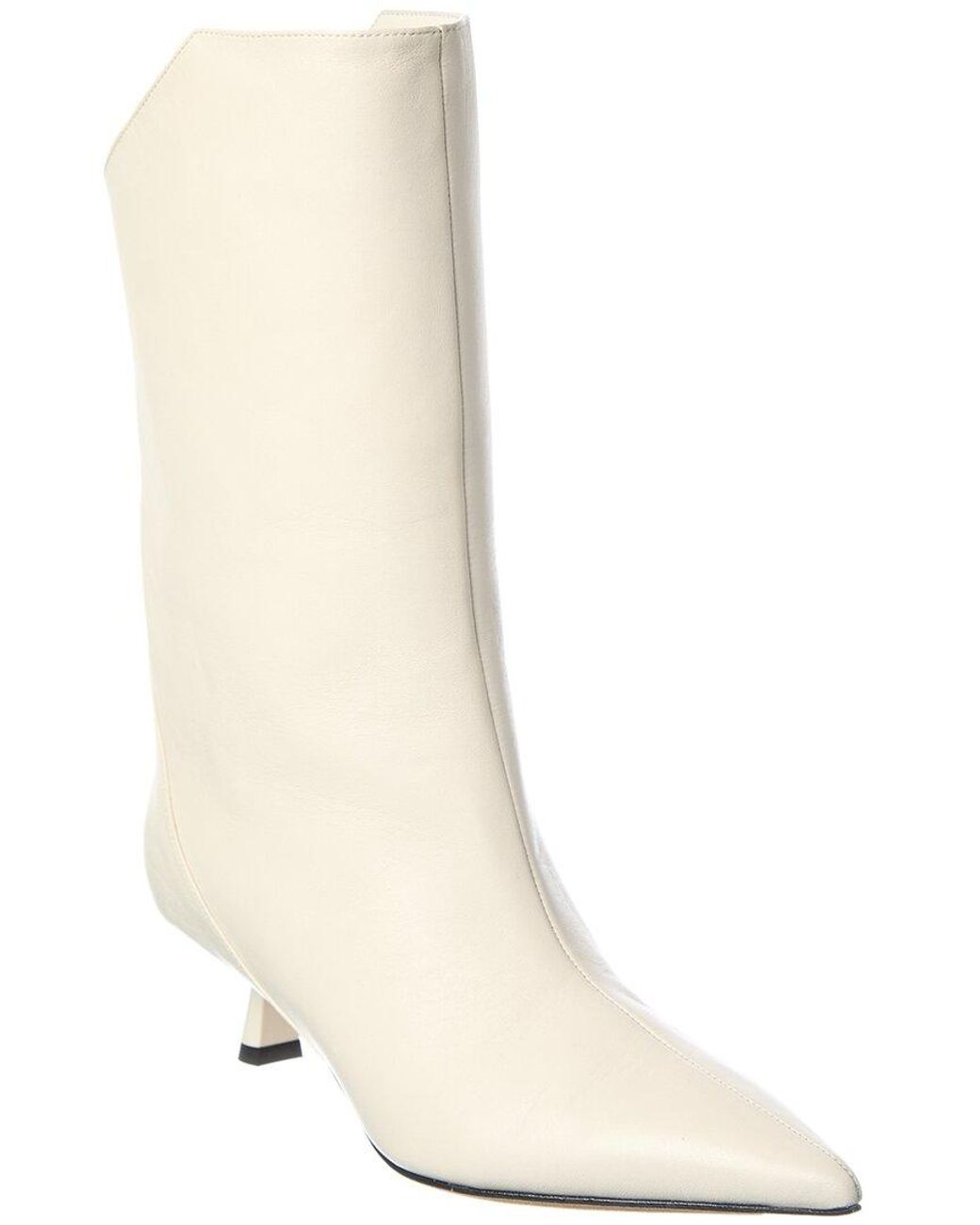 Jimmy Choo White Vari Ab 85 Leather Boot