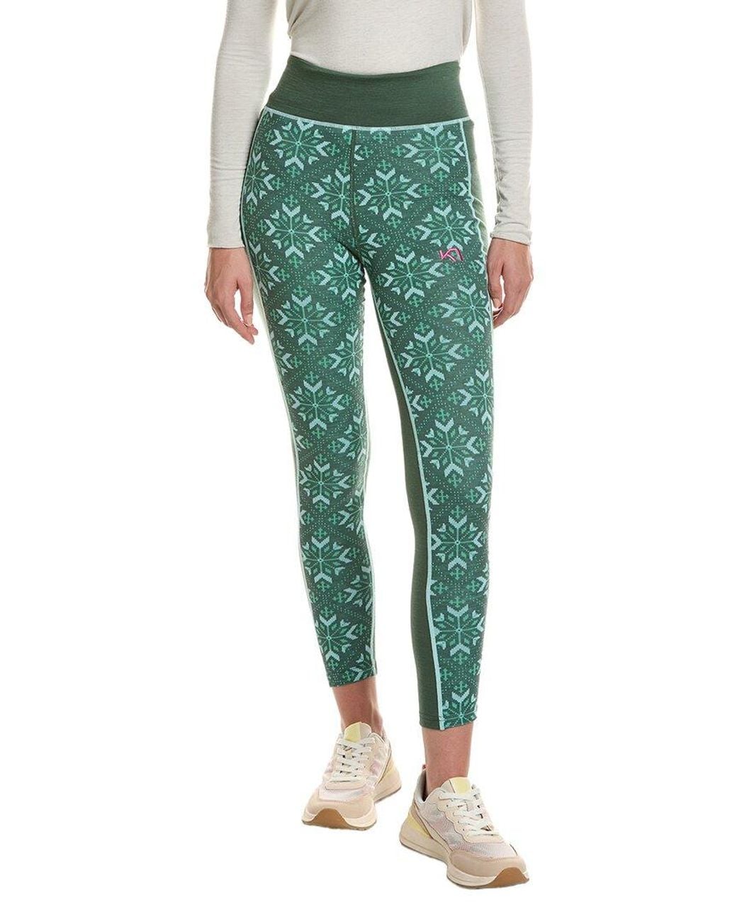 Kari Traa Green Iselin Wool-Blend Base Layer Pant