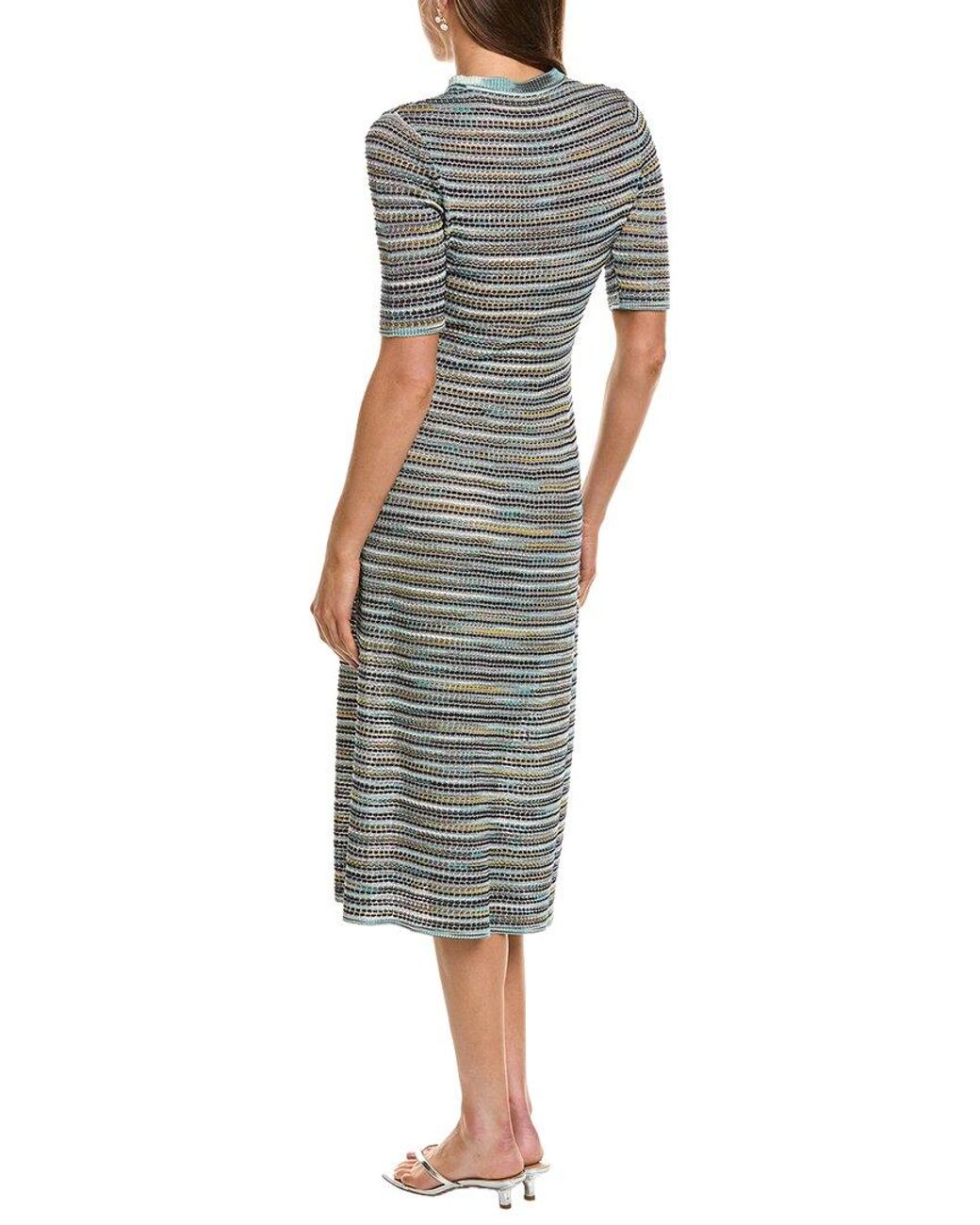 Missoni Blue Wool-Blend Midi Dress