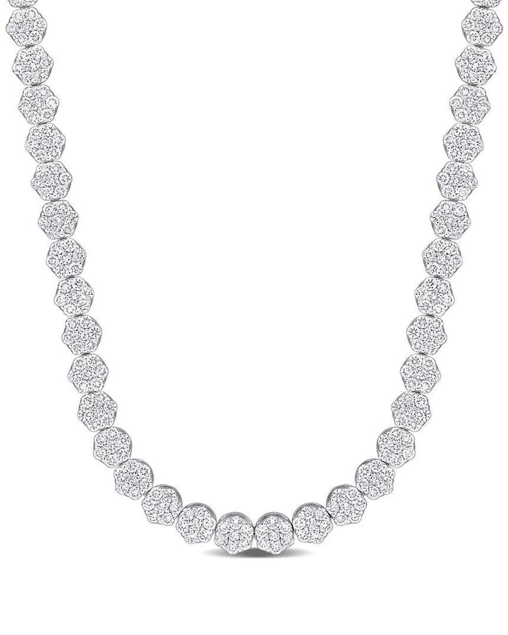 Diamond Select Cuts Metallic 14K 2.99 Ct. Tw. Diamond Tennis Necklace