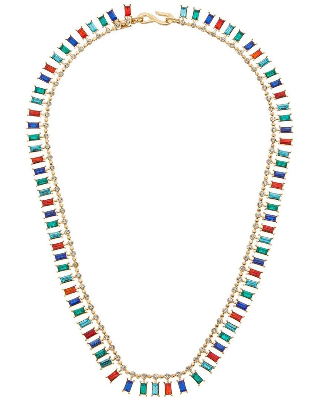 Kenneth Jay Lane Metallic Tennis Necklace
