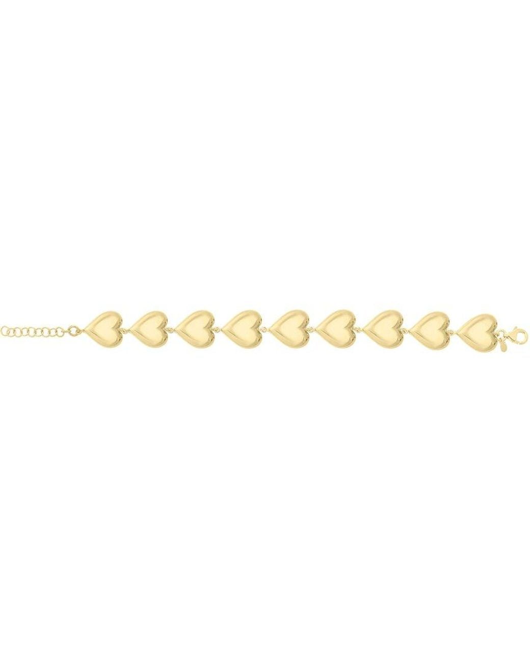 Italian Gold Over Silver Metallic 14k Station Bracelet