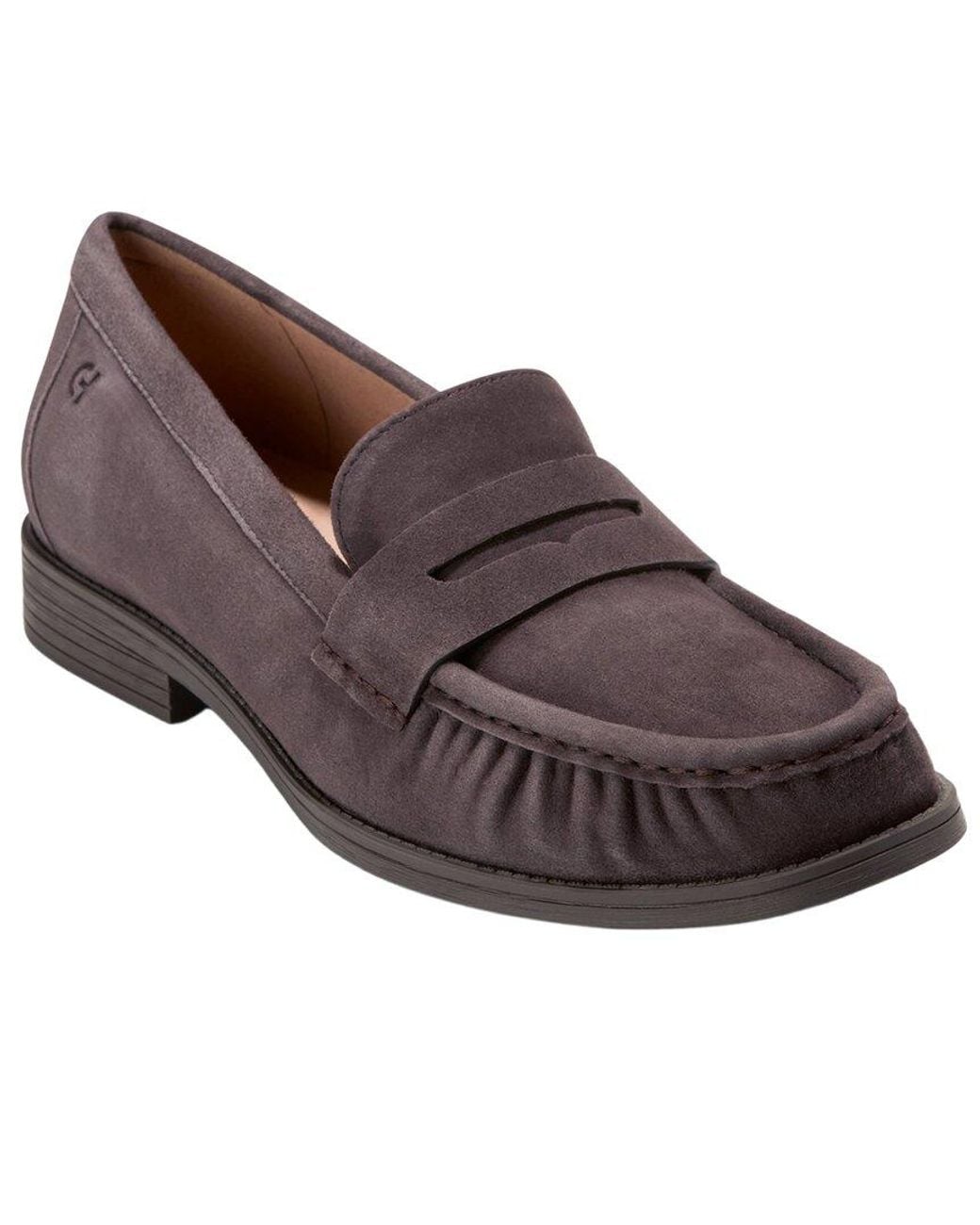 Cole Haan Brown Stassi Soft Suede Loafer