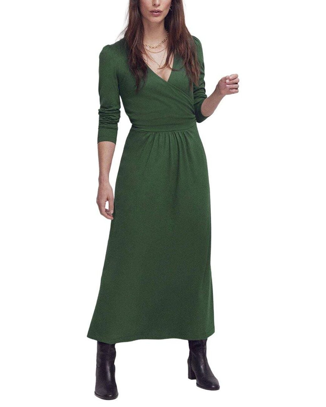 Boden Green Carla Jersey Wrap Dress