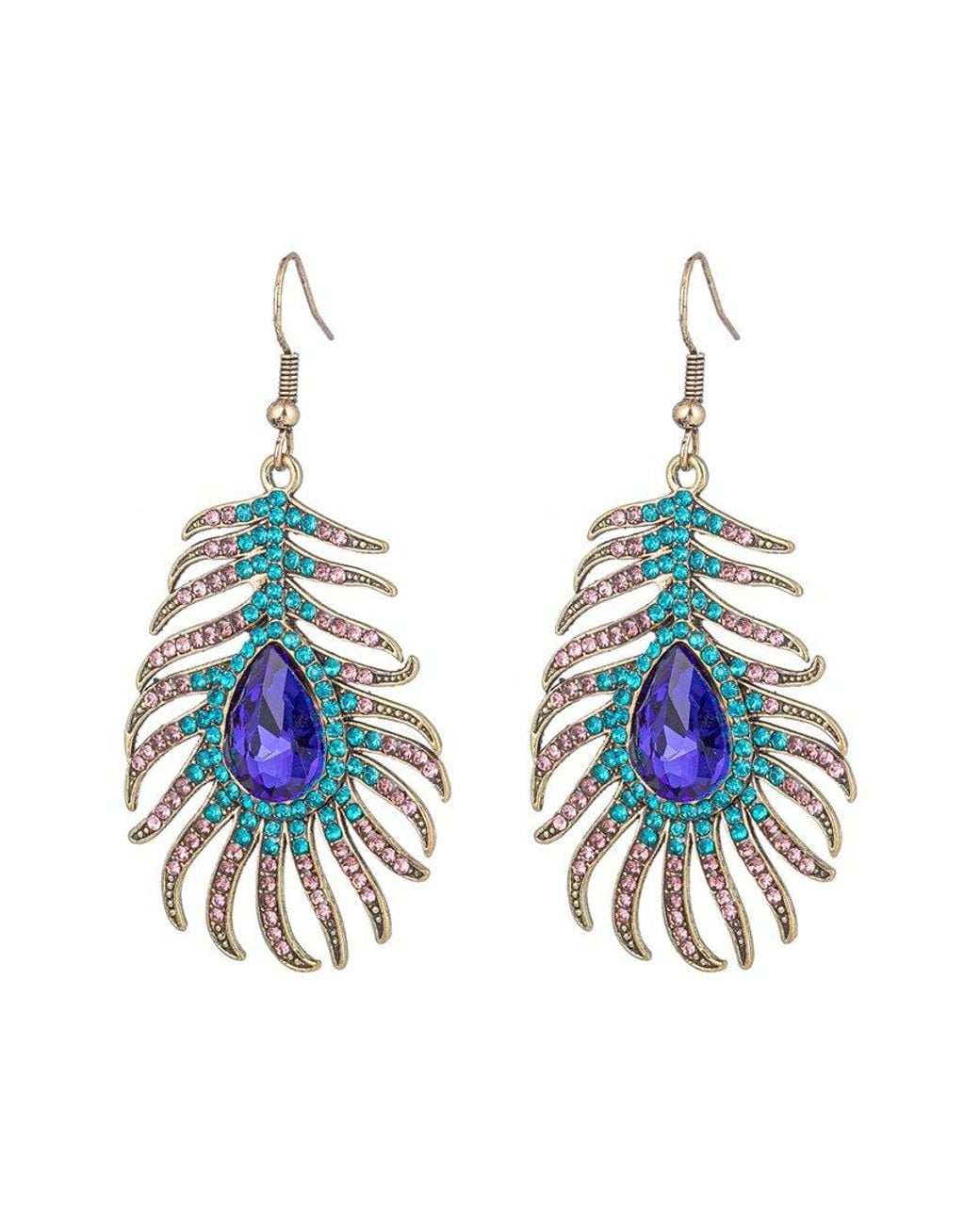 Eye Candy LA Blue New Peak Statement Earrings