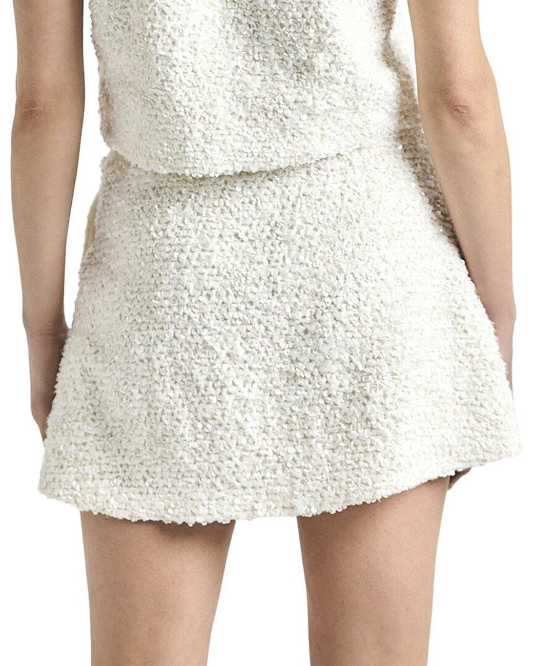 10 Crosby Derek Lam White Mara Boucle Knit Skirt