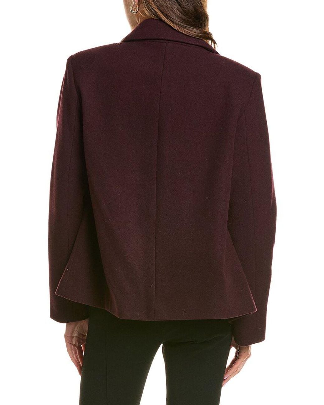 Cece Brown Short Swing Bow Buttons Jacket