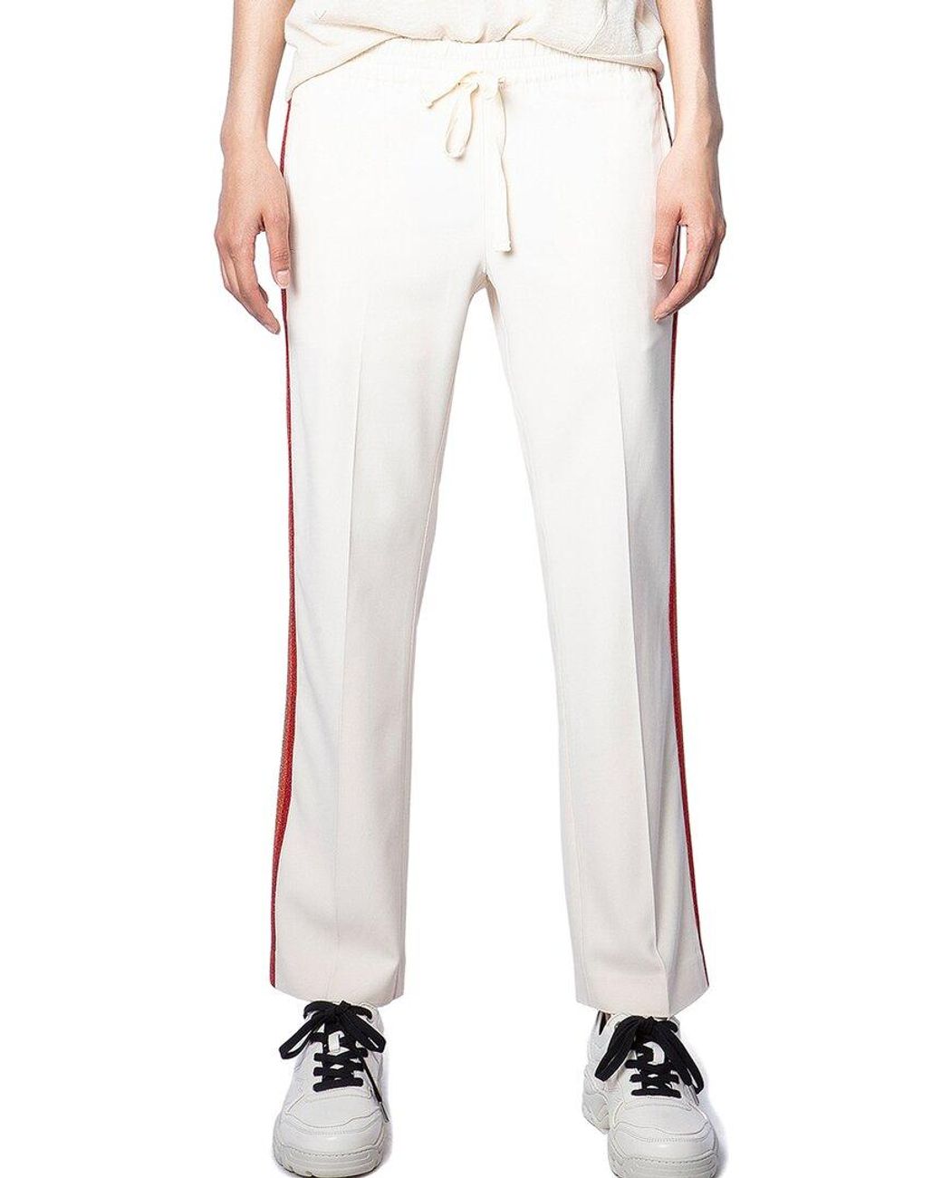 Zadig Voltaire Poeme Crepe Satin Pantalon in White Lyst