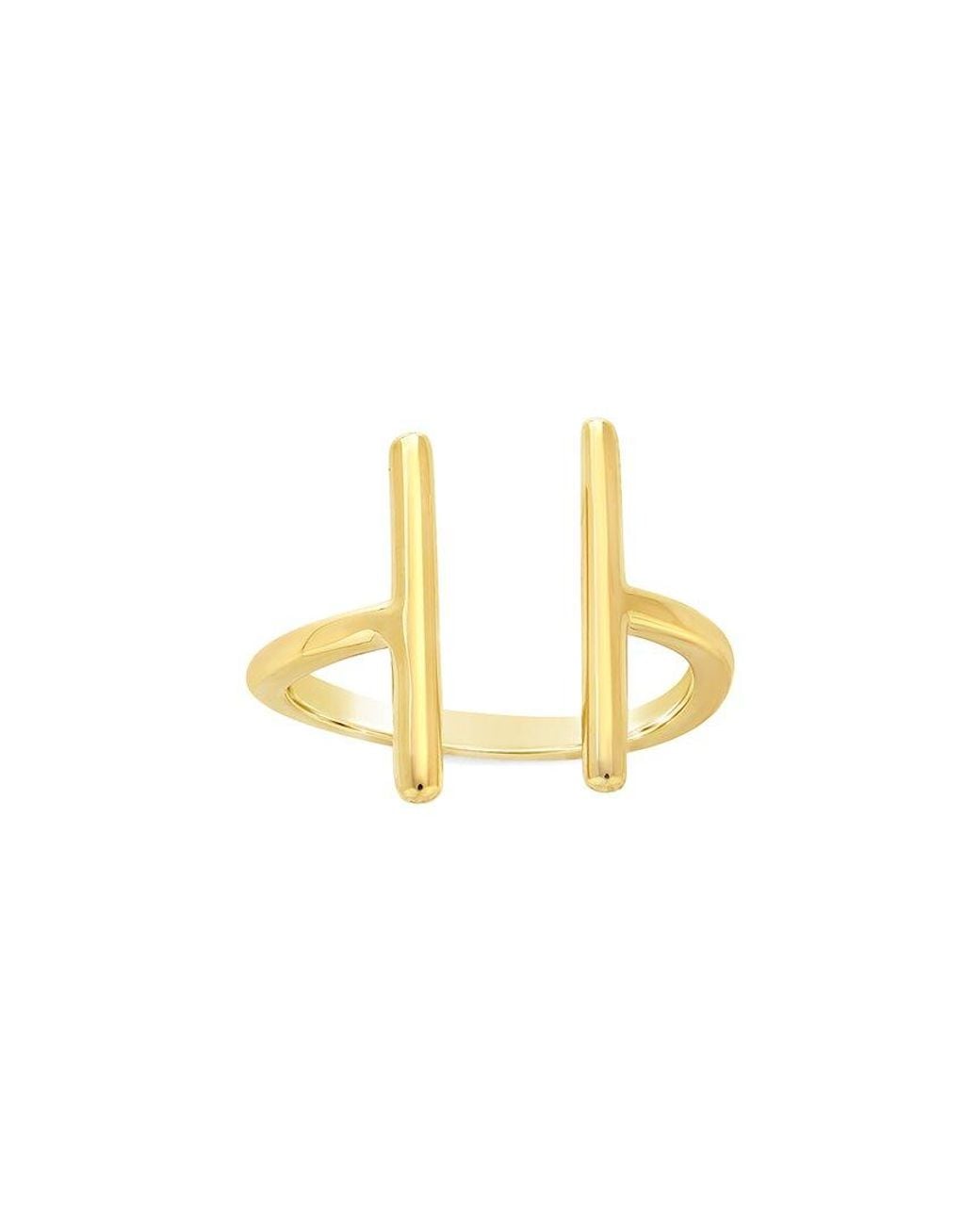 Sterling Forever Metallic 14K Over Vermeil Parallel Bar Ring