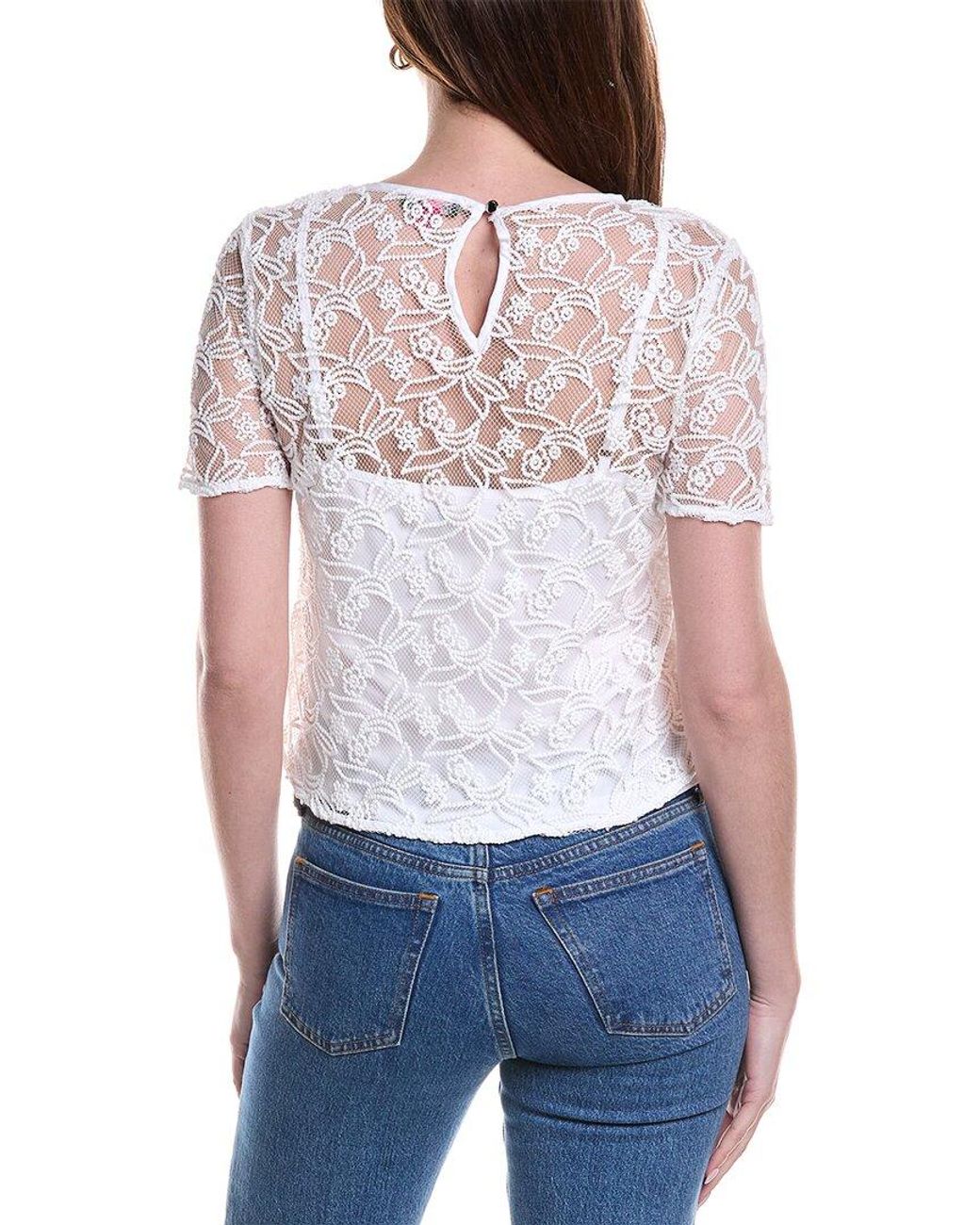 Vince Camuto Blue Crewneck Blouse