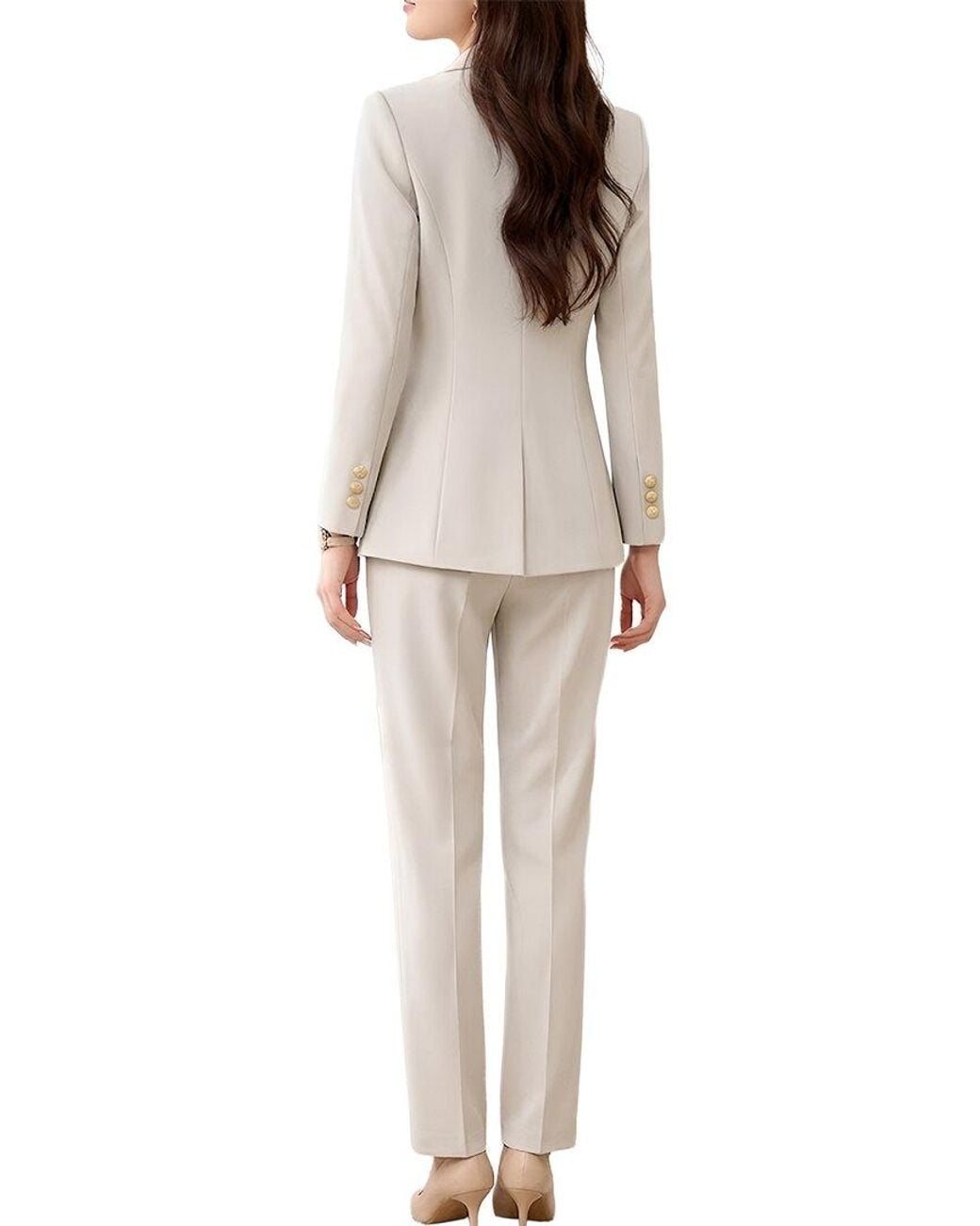 Adelin May Natural 2Pc Jacket & Pant Set