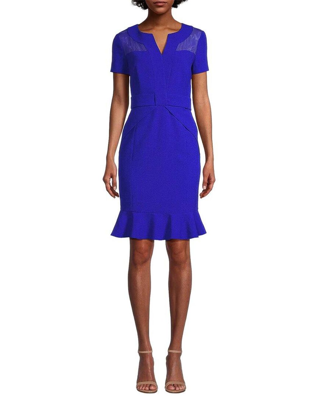 Shani Blue Solid Mini Dress