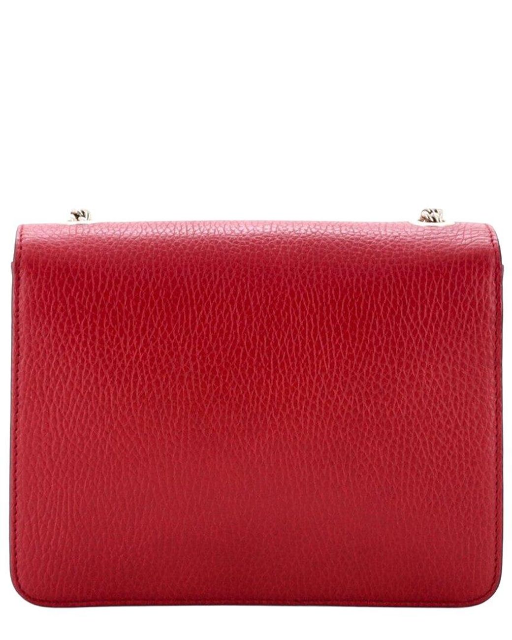 Gucci Red Leather Interlocking Shoulder Bag Small (Authentic Pre-Loved)