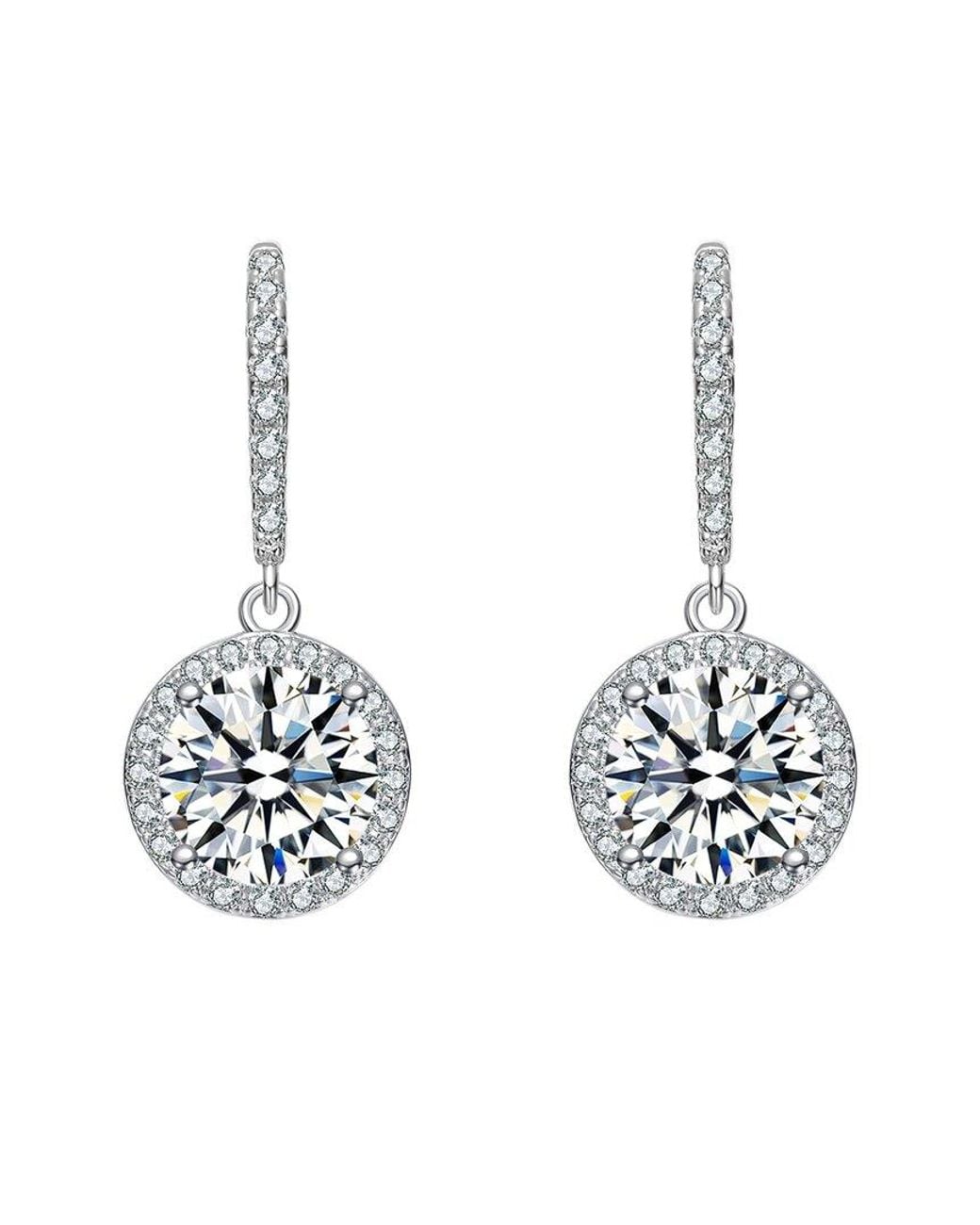 Rachel Glauber White Diamond Cz Dangle Earrings