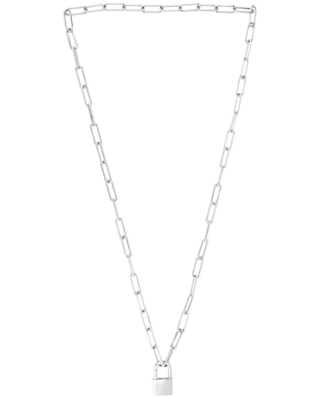 Italian Silver White Pendant Necklace for men