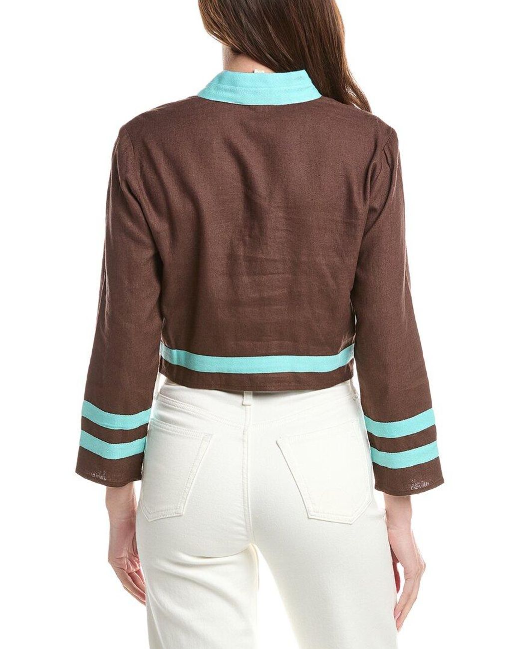 Sail To Sable Brown The Tunic Linen-Blend Top