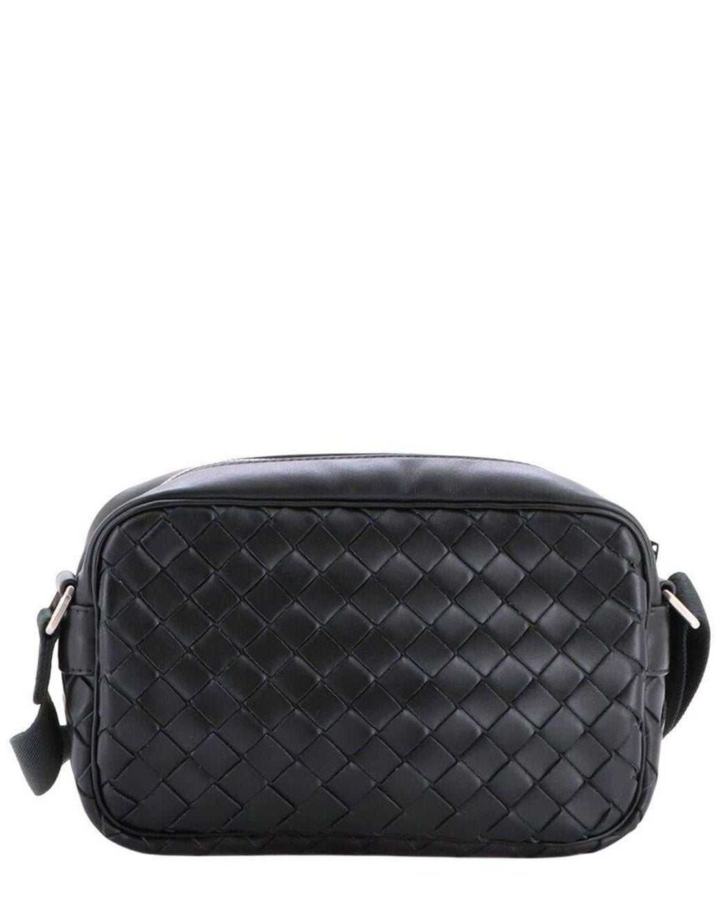 Bottega Veneta Black Intrecciato Nappa Zip Camera Bag Small (Authentic Pre- Loved)