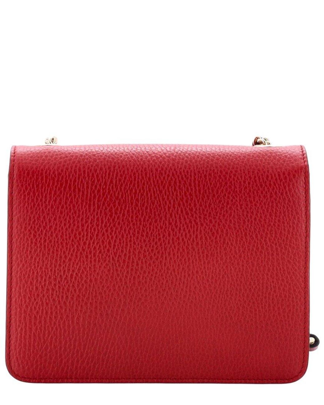 Gucci Red Sheep Leather Interlocking Shoulder Bag Small (Authentic Pre-Loved)