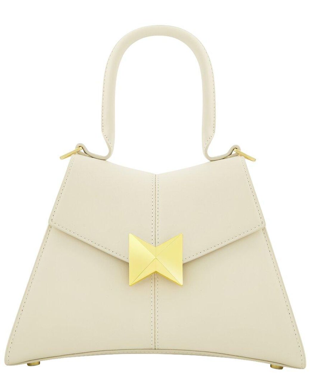 Mac Duggal Angular Small Leather Handbag in Natural | Lyst UK