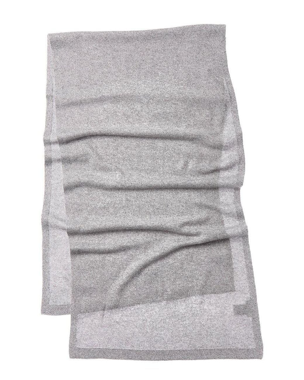 Hannah Rose Gray Lurex Cashmere Scarf