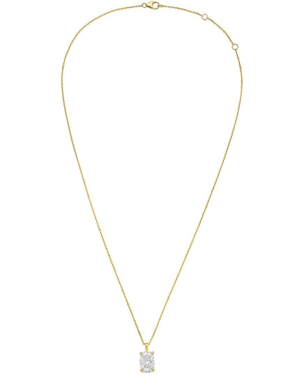 Diana M White 14K 12.00 Ct. Tw. Lab-Grown Diamond Solitaire Pendant