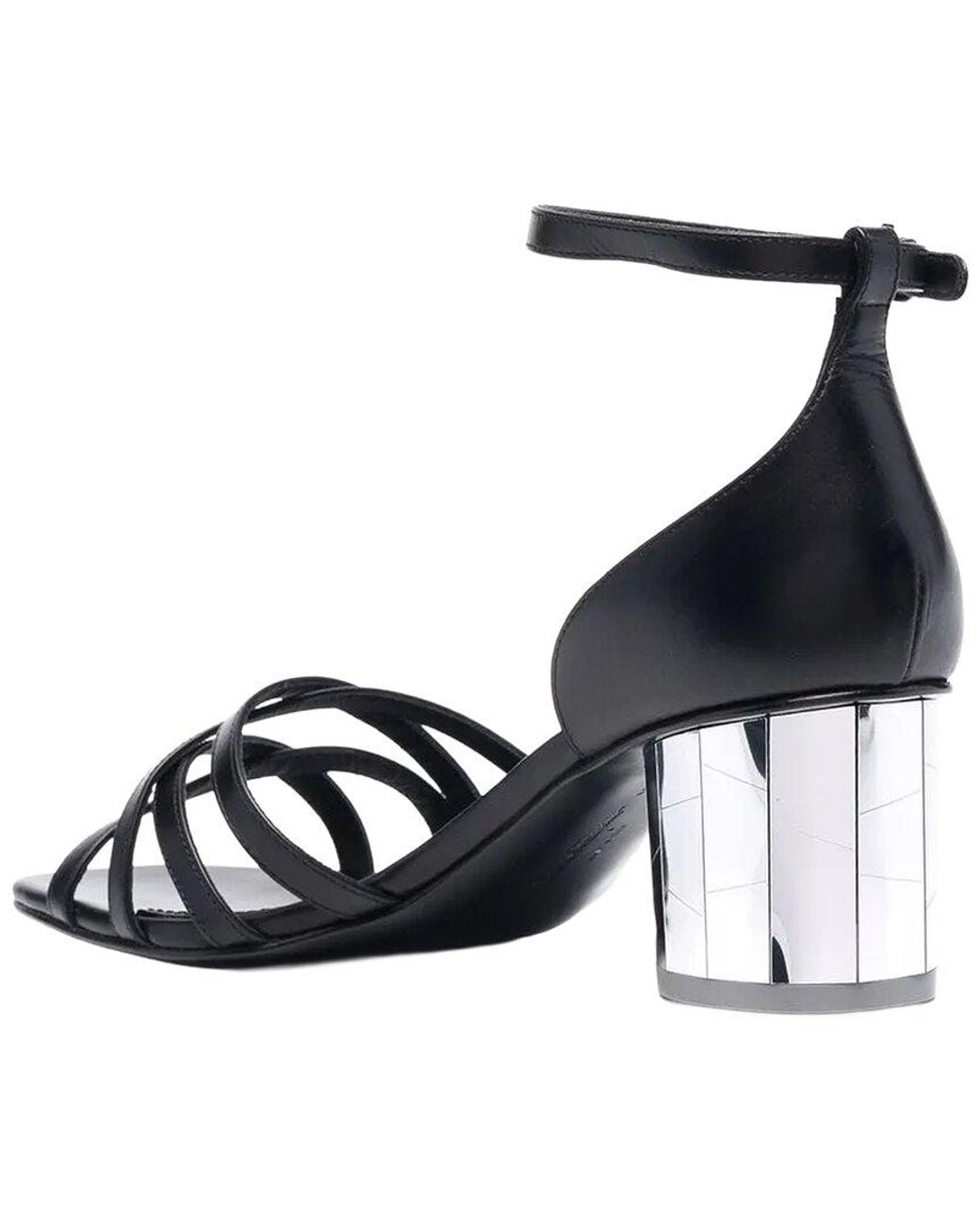 Ferragamo Black Open Toe Leather Sandal