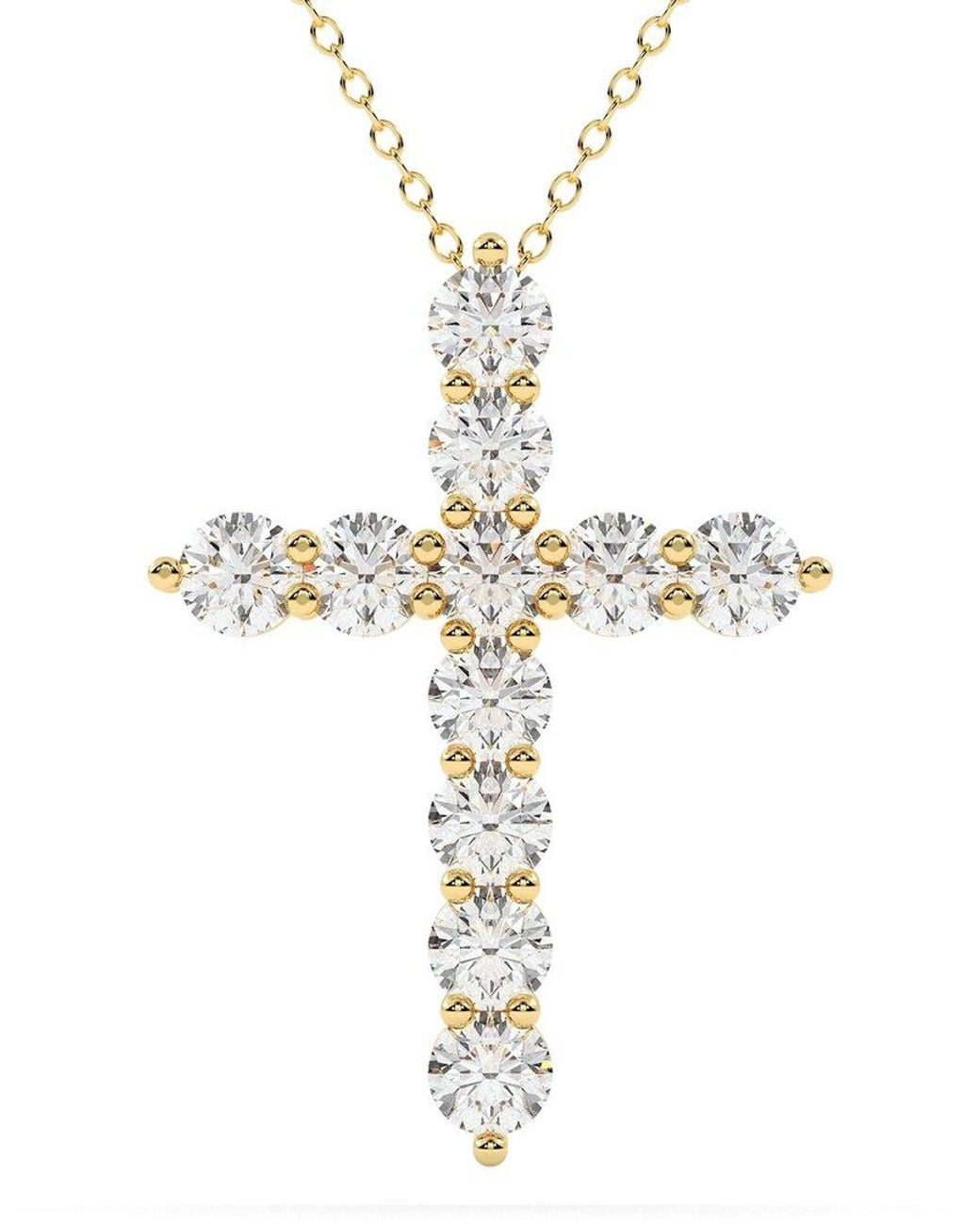 Diamond Select Cuts Metallic 14K 3.00 Ct. Tw. Diamond Pendant Necklace